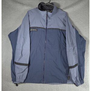 Columbia Sportwear Windbreaker Packable Men's Large Blue Full Zip Outdoor